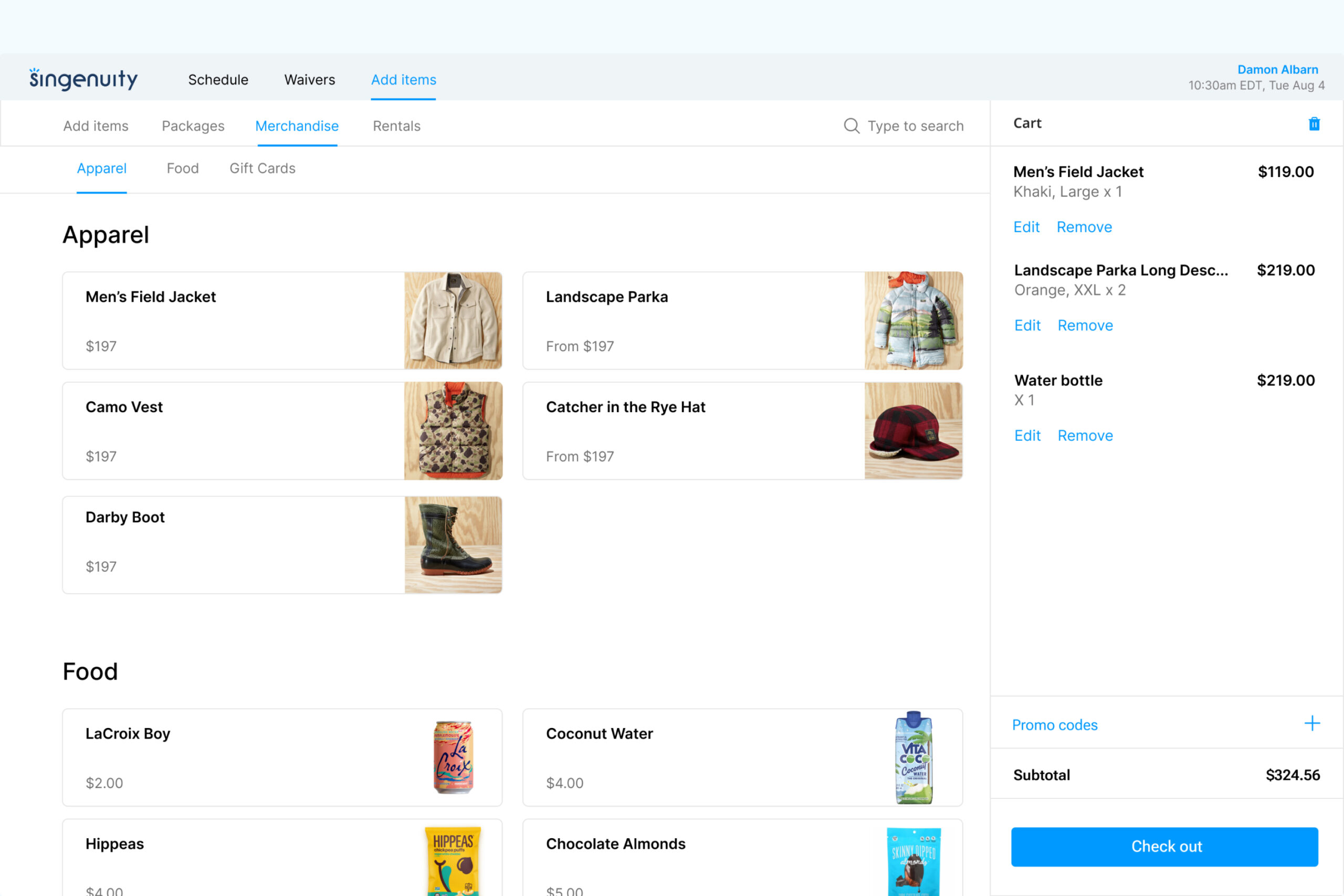 Point of Sale System - Adding Items Screen